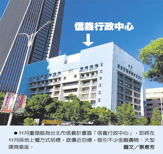 金融壽險業的菜! 信義行政中心地上權 11/20開標